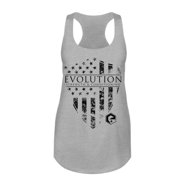 FLAG SHIELD - WOMEN'S FITTED TANK TOP - LIGHT GRAY HEATHER - $FXNB4D$ Thumbnail