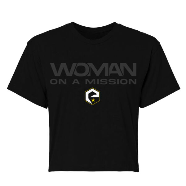 EVOLUTION - WOMAN ON A MISSION - WOMEN'S CROPPED T-SHIRT - $E8K9RF$ Thumbnail